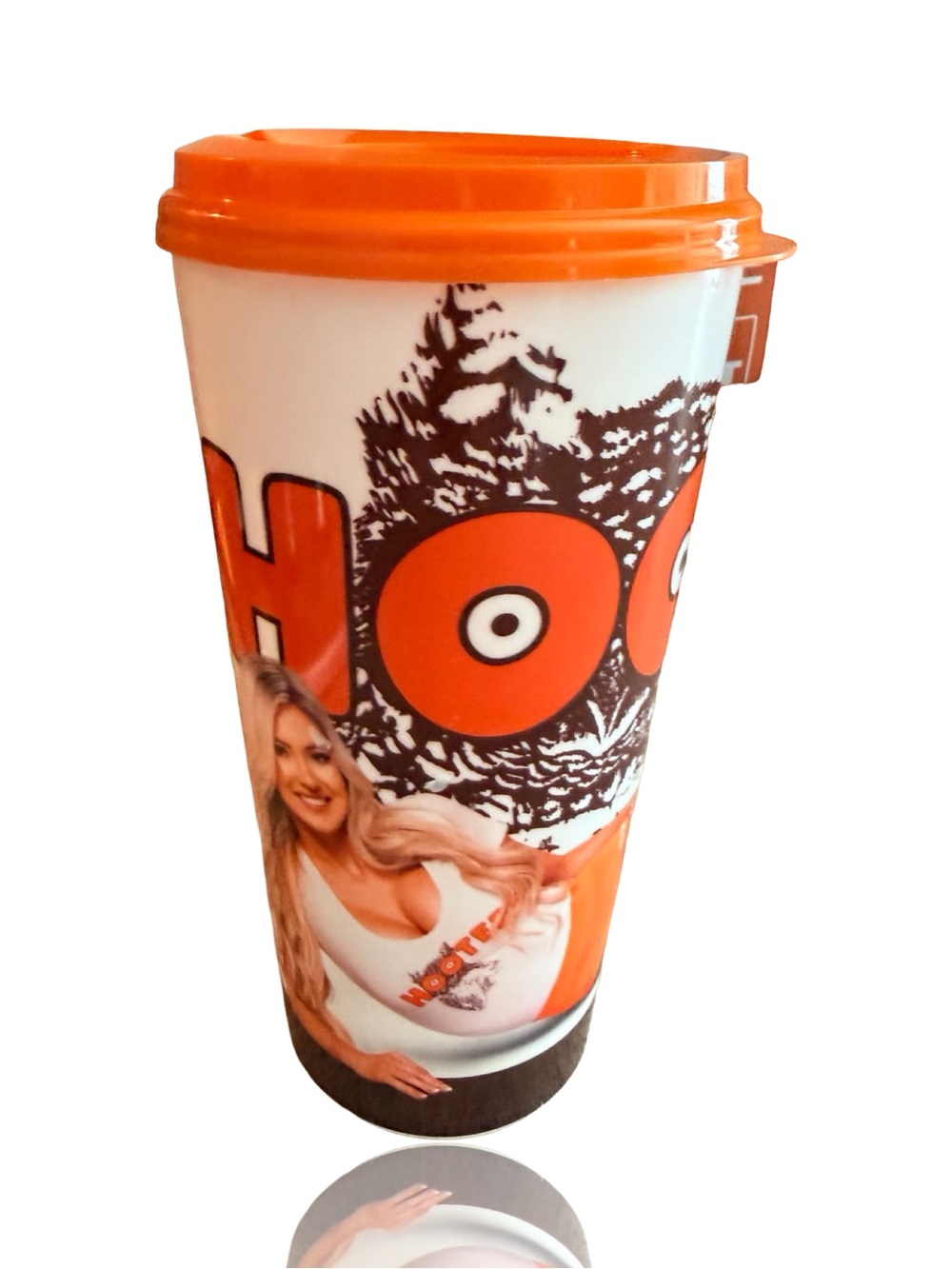 Hooters x Pepsi Reusable Souvenir Tumbler Cup Orange Lid Hooters Makes